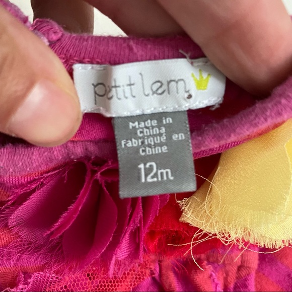 Petit Lem Pink Ruffle Dress Leggings Set Size 12M - Picture 6 of 7
